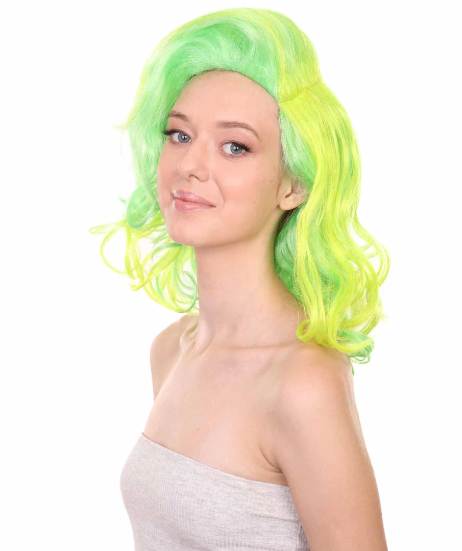 Adult Women's 17" Medium Length Wavy Halloween Cosplay American Singing Personality Costume Wig,Synthetic Soft Fiber Hair, Perfect For Holidays And Parties | HPO