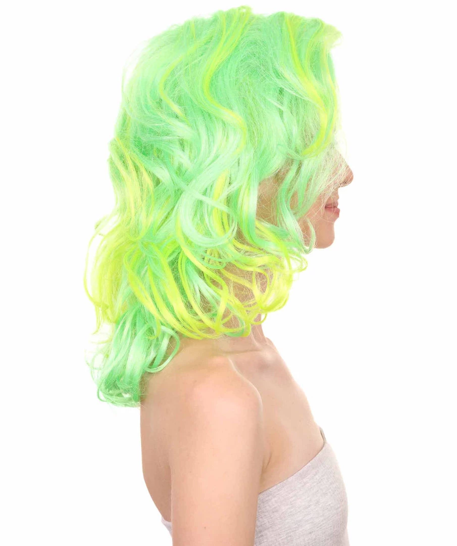 Adult Women's 17" Medium Length Wavy Halloween Cosplay American Singing Personality Costume Wig,Synthetic Soft Fiber Hair, Perfect For Holidays And Parties | HPO