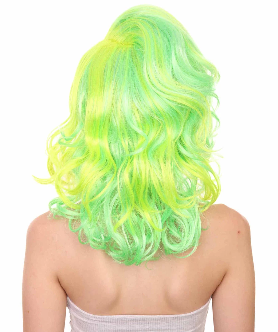 Adult Women's 17" Medium Length Wavy Halloween Cosplay American Singing Personality Costume Wig,Synthetic Soft Fiber Hair, Perfect For Holidays And Parties | HPO