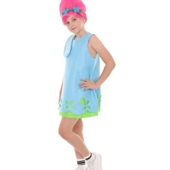 HPO Child's Trolls Dress Costume | Blue Cosplay Costume Kids