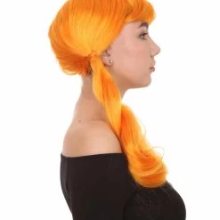 HPO Candy Girl Orange Womens Wig | Party Event Ready Cosplay Halloween Wig | Premium Breathable Capless Cap Women's