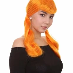HPO Candy Girl Orange Womens Wig | Party Event Ready Cosplay Halloween Wig | Premium Breathable Capless Cap Women's