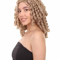 HPO Womens Colonial Lady Blonde Wig | Historical Character Cosplay Halloween Wig | Premium Breathable Capless Cap