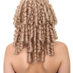 HPO Womens Colonial Lady Blonde Wig | Historical Character Cosplay Halloween Wig | Premium Breathable Capless Cap