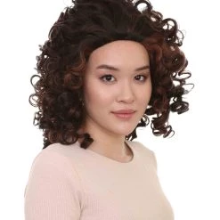 HPO Women's Superstar Dark Brown Long Curly Womens Wig | Over Size Sport Wig | Premium Breathable Capless Cap