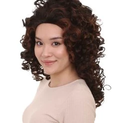HPO Women's Superstar Dark Brown Long Curly Womens Wig | Over Size Sport Wig | Premium Breathable Capless Cap