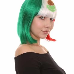 FLAGWIGS Women Patriotic Mexico Flag Bob Wig | Premium Breathable Capless Cap Women's