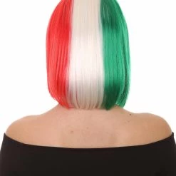 FLAGWIGS Women Patriotic Mexico Flag Bob Wig | Premium Breathable Capless Cap Women's