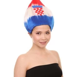 FLAGWIGS Women's Flag Troll Wigs | Croatia | Patriotic Character Cosplay Halloween Wigs | Premium Breathable Capless Cap
