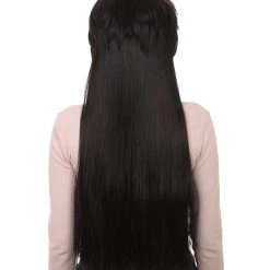 HPO Women's Womens Superwoman 25' Wig | Violet Parr Black Wig With Mask Set | TV/Movie Wigs | Premium Breathable Capless Cap