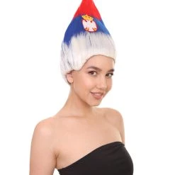 FLAGWIGS Serbia Flag Sport Troll Wig | National Pride Wig | Premium Breathable Capless Cap Women's