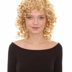 HPO Men's Womens Medium Curly Olympian Lady Wigs Collections | Cosplay Halloween Wigs | Premium Breathable Capless Cap