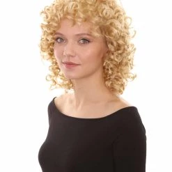 HPO Men's Womens Medium Curly Olympian Lady Wigs Collections | Cosplay Halloween Wigs | Premium Breathable Capless Cap