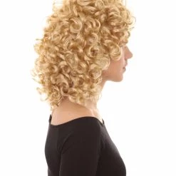 HPO Men's Womens Medium Curly Olympian Lady Wigs Collections | Cosplay Halloween Wigs | Premium Breathable Capless Cap