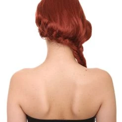 HPO Farmers Daughter Long Braids Womens Wig | Brown Colonial Traditional Cosplay Halloween Wig | Premium Breathable Capless Cap Women's