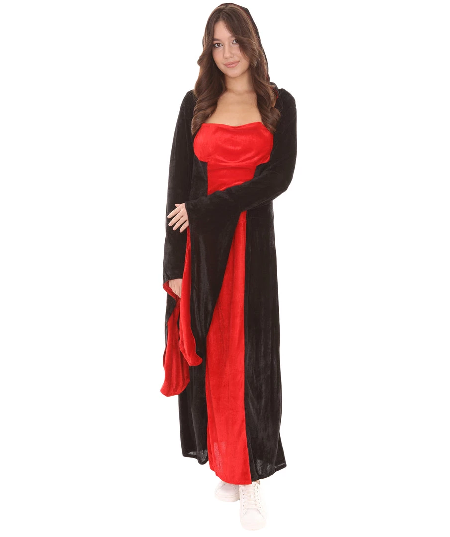 HPO Adult Women's Temptress Vampire Costume | Black & Red Halloween Costume
