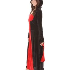 HPO Adult Women's Temptress Vampire Costume | Black & Red Halloween Costume