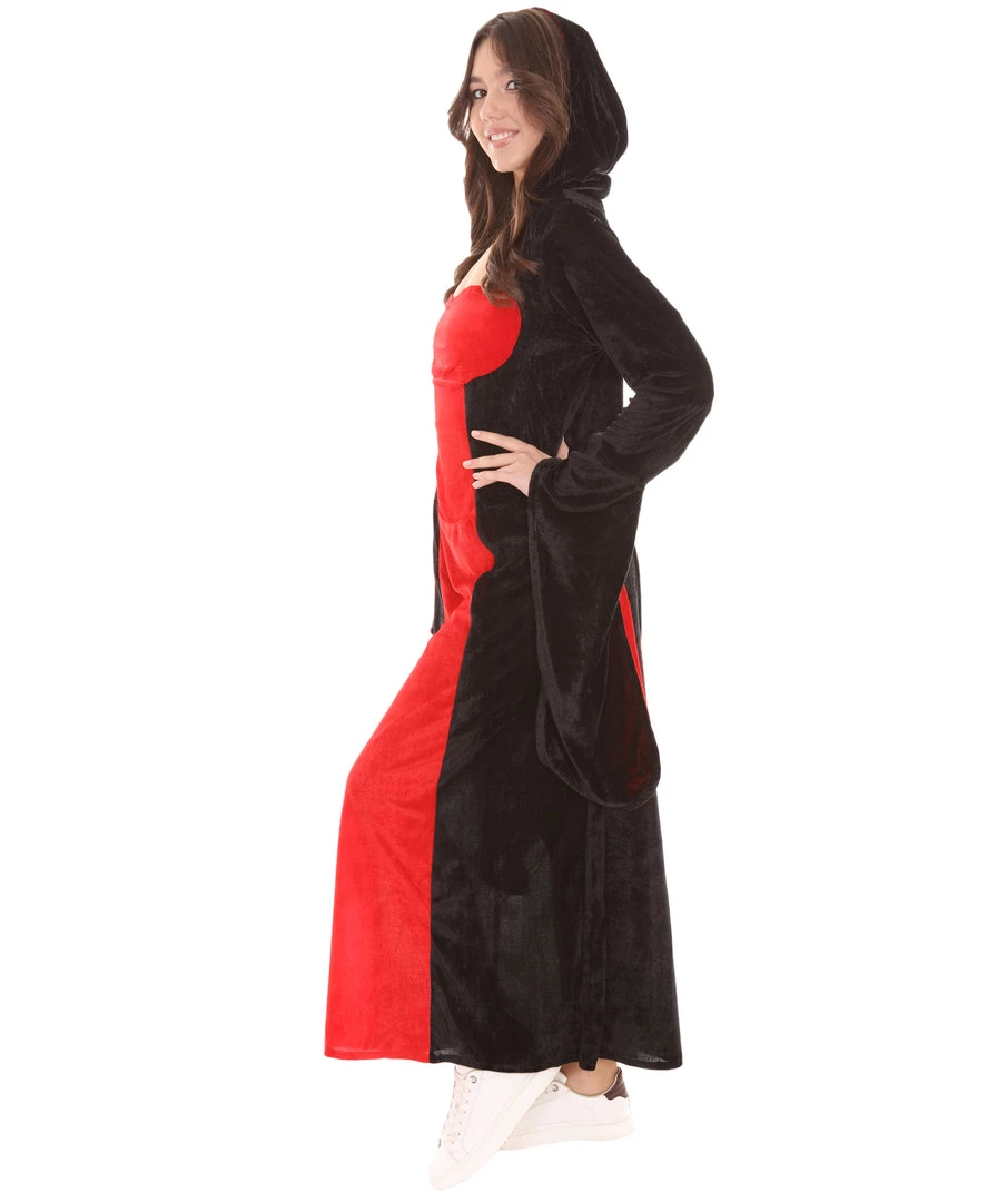 HPO Adult Women's Temptress Vampire Costume | Black & Red Halloween Costume