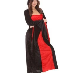 HPO Adult Women's Temptress Vampire Costume | Black & Red Halloween Costume