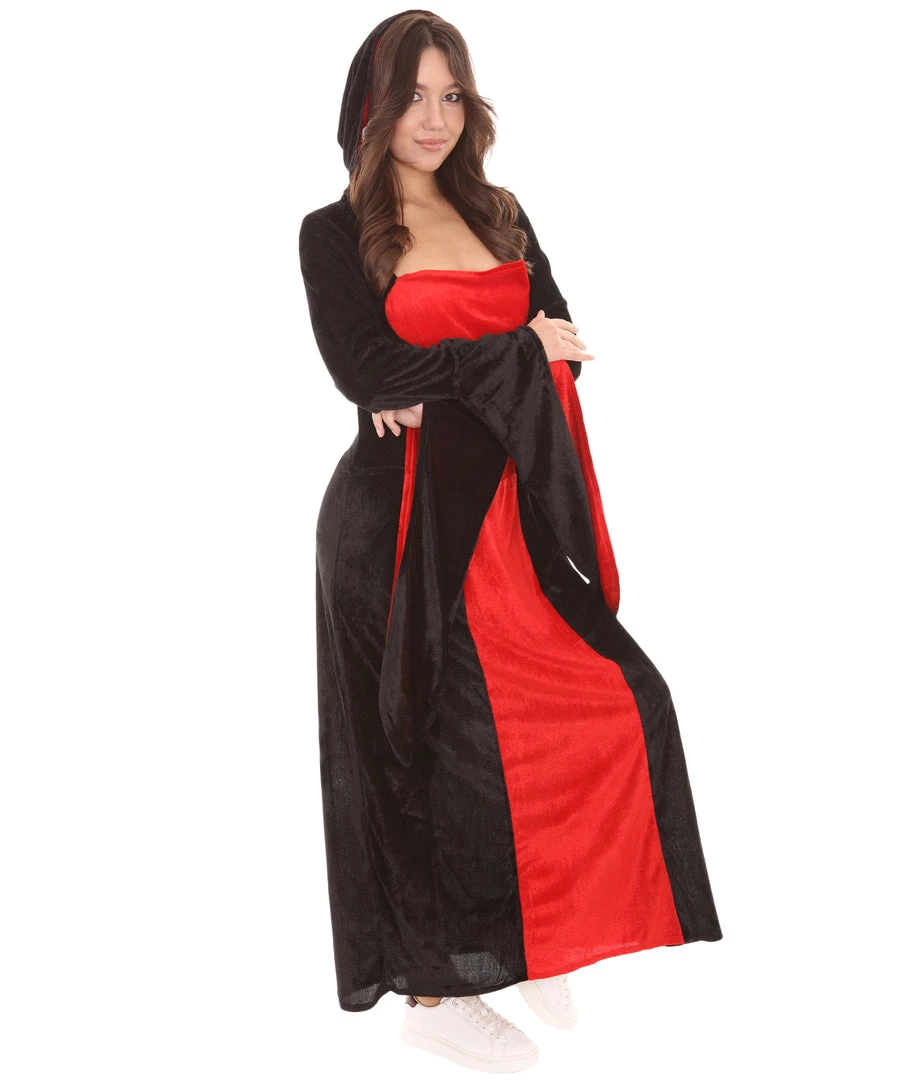 HPO Adult Women's Temptress Vampire Costume | Black & Red Halloween Costume