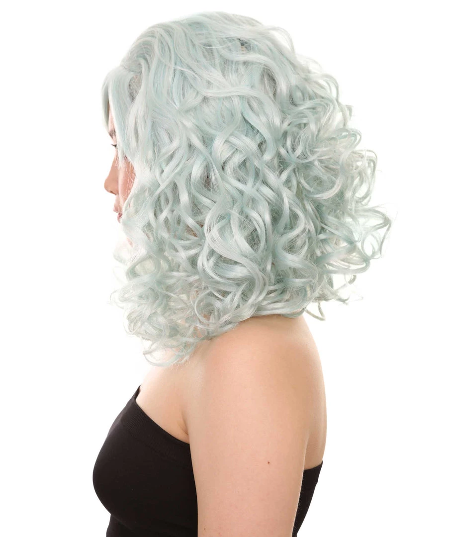 HPO Lt Blue Anime Cosplay Womens Wig | Fancy Party Event Ready Halloween Wig | Premium Breathable Capless Cap Men's