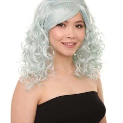HPO Lt Blue Anime Cosplay Womens Wig | Fancy Party Event Ready Halloween Wig | Premium Breathable Capless Cap Men's