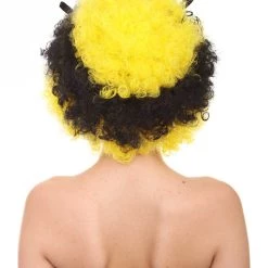 HPO Bee Unisex Wig | Jumbo Super Size Afro Yellow Black Cosplay Halloween Wig | Premium Breathable Capless Cap