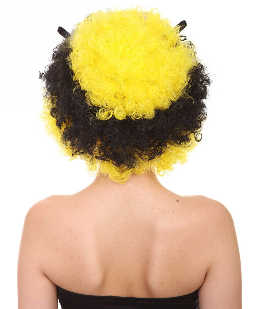HPO Bee Unisex Wig | Jumbo Super Size Afro Yellow Black Cosplay Halloween Wig | Premium Breathable Capless Cap