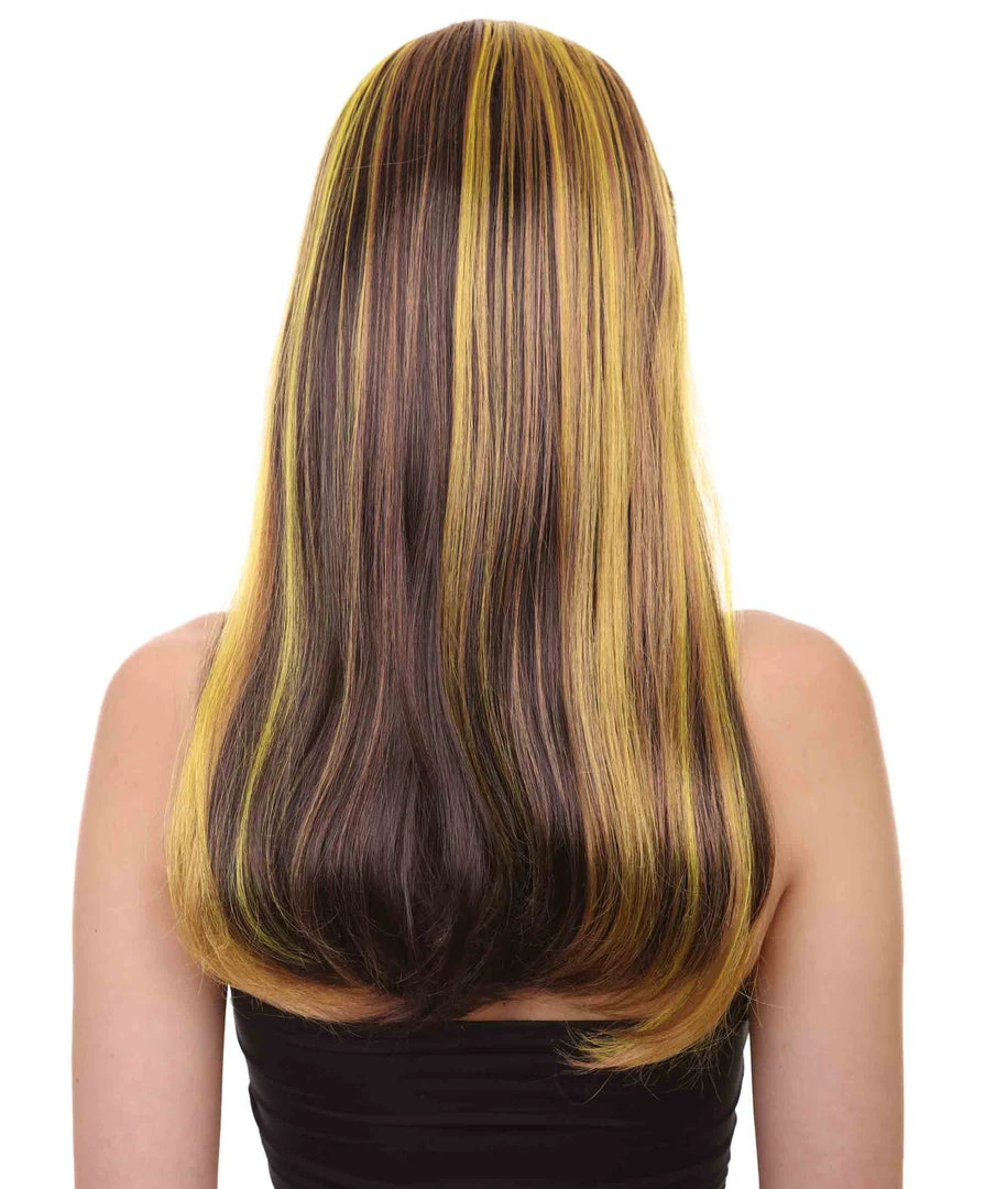 HPO Monster Womens Wig | Neon Yellow & Black Cosplay Halloween Wig | Premium Breathable Capless Cap