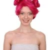 Adult Women's 10" Short Length Double Bun Halloween Animated Winnie Costume Wig, Synthetic Soft Fiber Hair | HPO