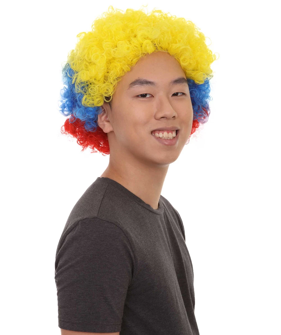 FLAGWIGS Ecuador Sport Afro Fun Wig | Red Blue Yellow Jumbo Wig SALE