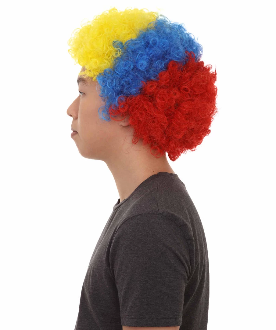 FLAGWIGS Ecuador Sport Afro Fun Wig | Red Blue Yellow Jumbo Wig SALE