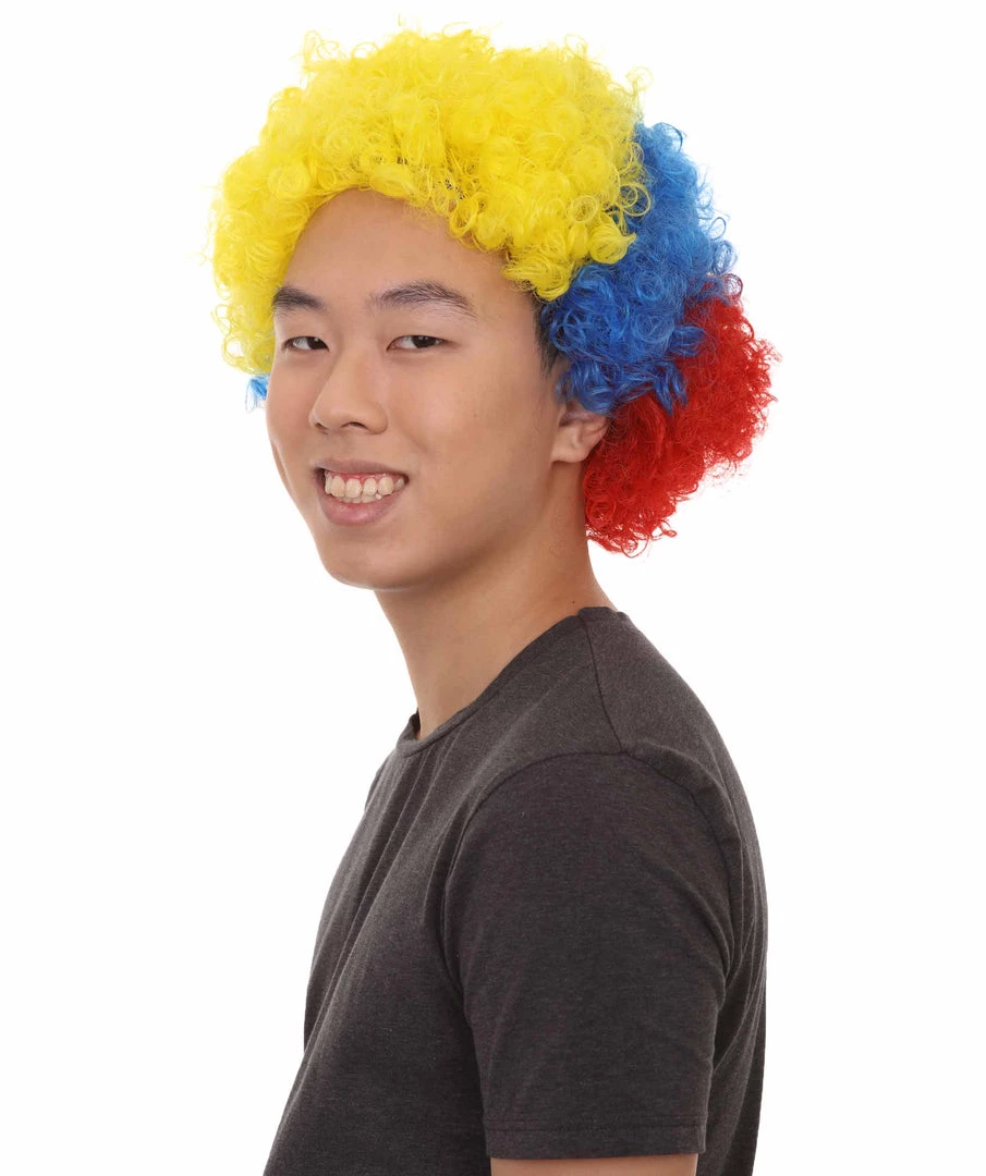 FLAGWIGS Ecuador Sport Afro Fun Wig | Red Blue Yellow Jumbo Wig SALE