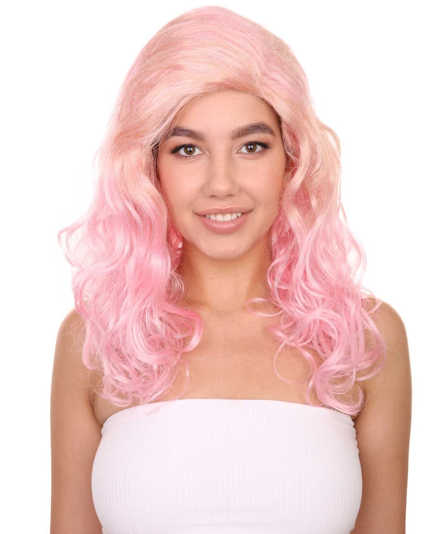 Adult Women's 17" Inch Medium Length Wavy Hollywood Glam Costume Wig, Synthetic Soft Fiber Costume Cosplay Hair | HPO