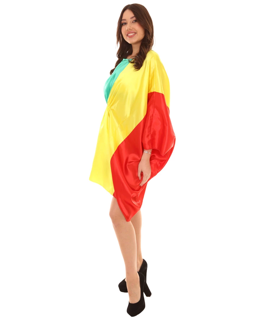 FLAGWIGS Adult Women's Mali Flag Dress Sports Costume | Patriotic Cosplay Costume