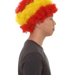 FLAGWIGS Sport Afro Fun Wig Collection | Jumbo Red Yellow Wig