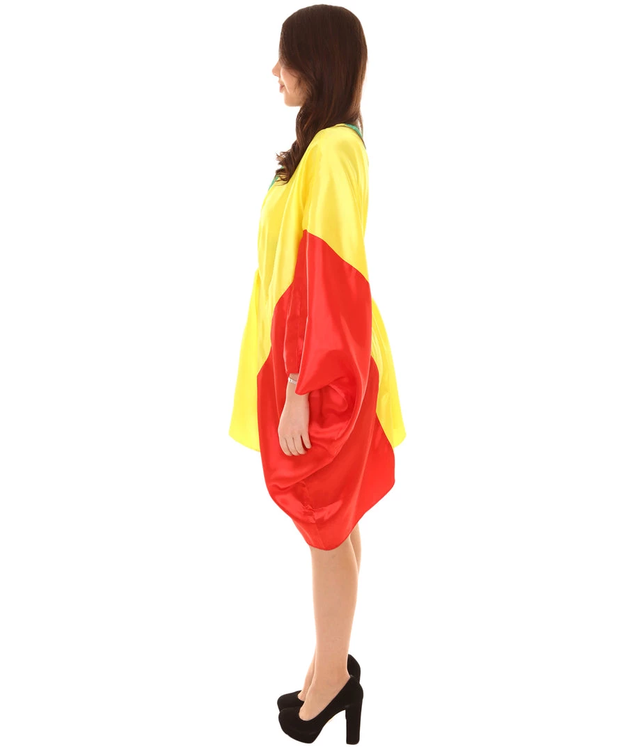 FLAGWIGS Adult Women's Mali Flag Dress Sports Costume | Patriotic Cosplay Costume