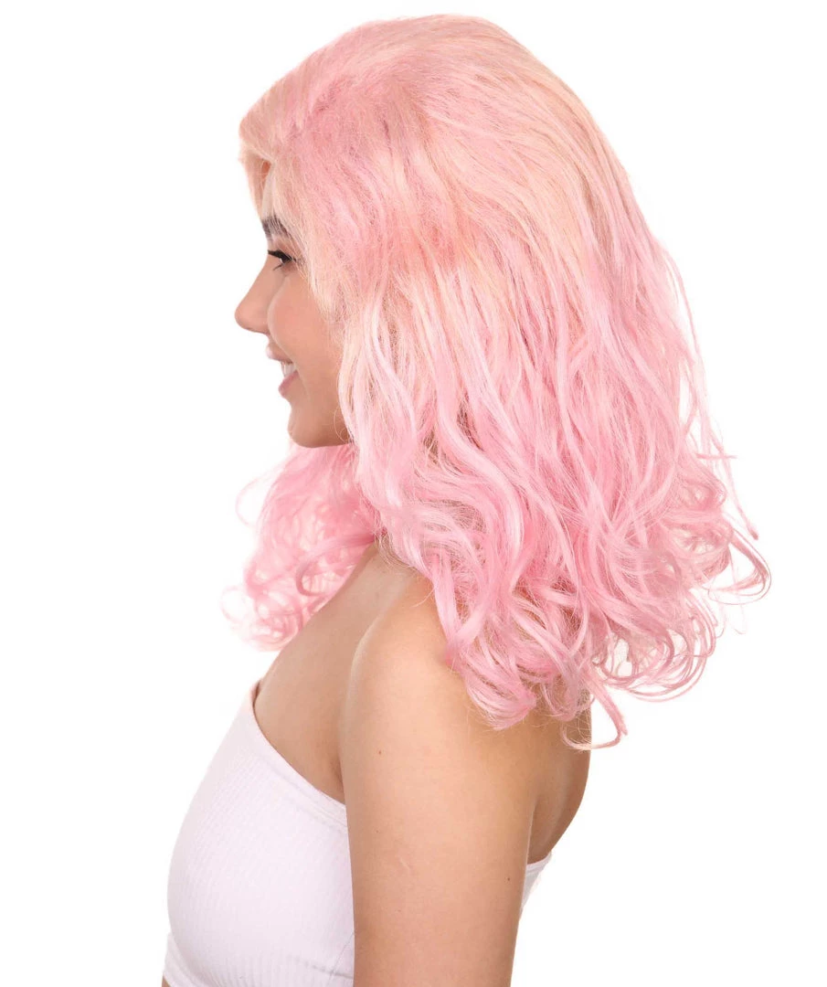 Adult Women's 17" Inch Medium Length Wavy Hollywood Glam Costume Wig, Synthetic Soft Fiber Costume Cosplay Hair | HPO