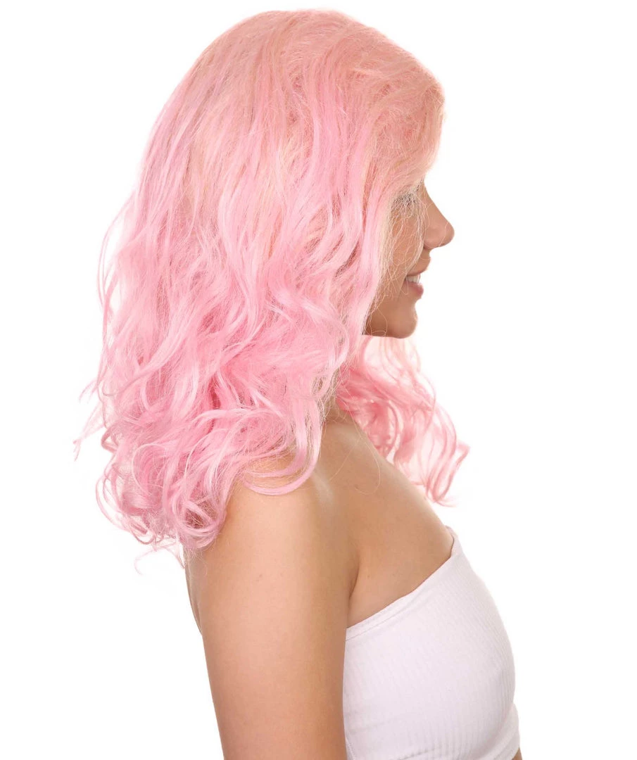 Adult Women's 17" Inch Medium Length Wavy Hollywood Glam Costume Wig, Synthetic Soft Fiber Costume Cosplay Hair | HPO