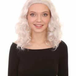 HPO Women's Womens Ice Witch Wig | White Scary Wigs | Premium Breathable Capless Cap