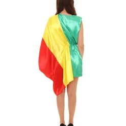 FLAGWIGS Adult Women's Mali Flag Dress Sports Costume | Patriotic Cosplay Costume