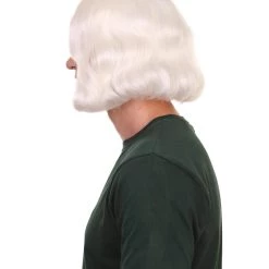 HPO Men's Founding Father Mens Wig | Political Halloween Wigs | Premium Breathable Capless Cap