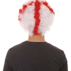 FLAGWIGS SALE England Sport Afro Fun Wig | Red White Jumbo Wig