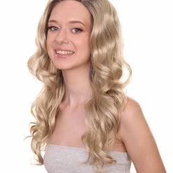 Adult Women's 23" Inch Long Length Wavy Halloween Cosplay Star Girl Super Hero Costume Wig, Synthetic Soft Fiber Hair, Capless Cap Design For Comfort And Fit! | HPO