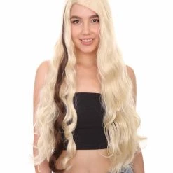 HPO Women's Long Womens Wig | Blonde Sexy Cosplay Party Halloween Wig | Premium Breathable Capless Cap