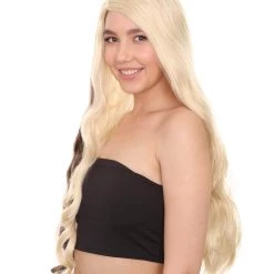 HPO Women's Long Womens Wig | Blonde Sexy Cosplay Party Halloween Wig | Premium Breathable Capless Cap