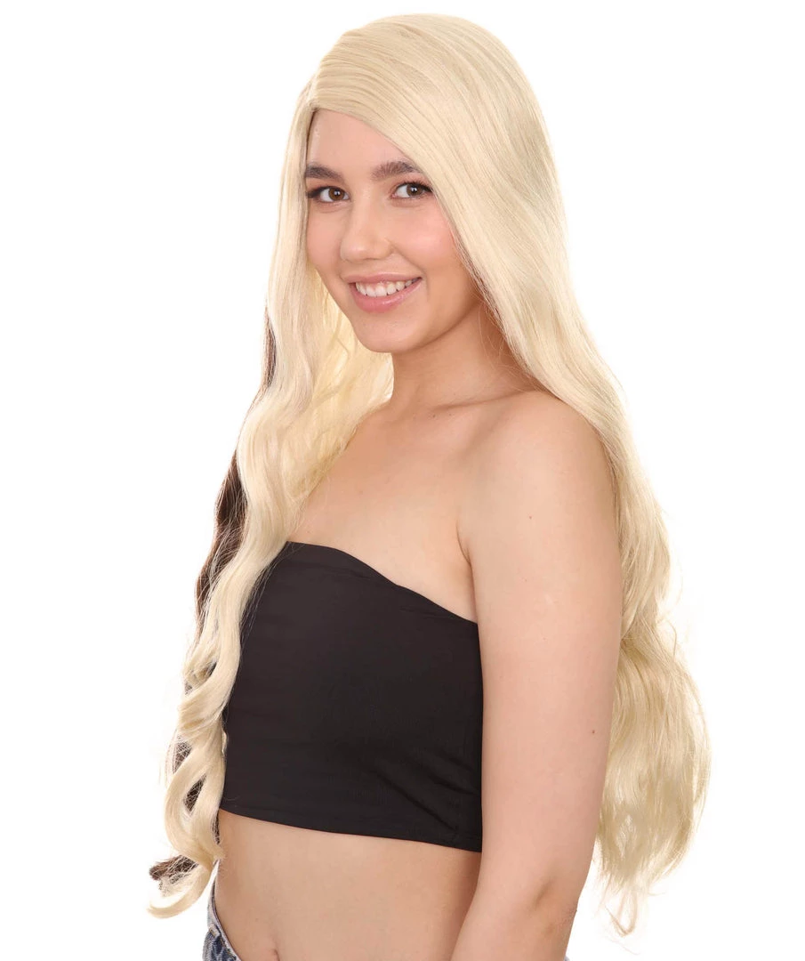 HPO Women's Long Womens Wig | Blonde Sexy Cosplay Party Halloween Wig | Premium Breathable Capless Cap