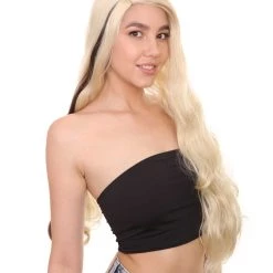 HPO Women's Long Womens Wig | Blonde Sexy Cosplay Party Halloween Wig | Premium Breathable Capless Cap