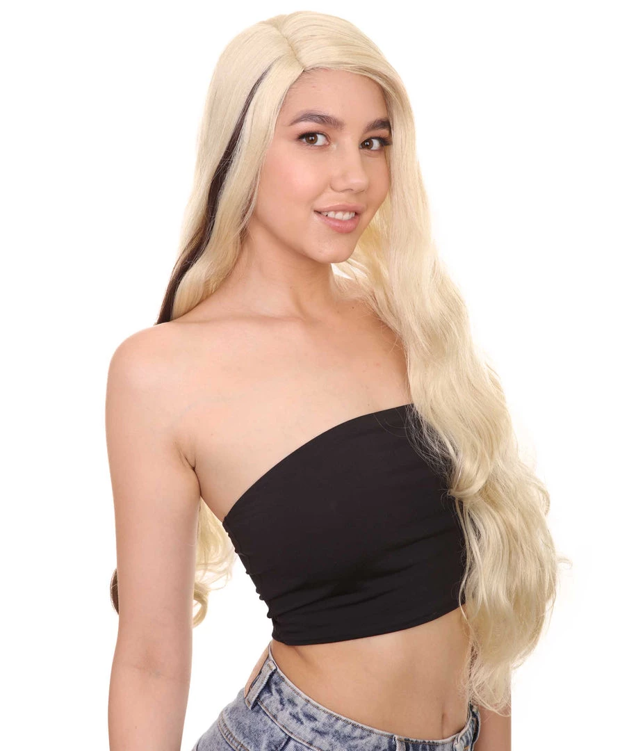 HPO Women's Long Womens Wig | Blonde Sexy Cosplay Party Halloween Wig | Premium Breathable Capless Cap