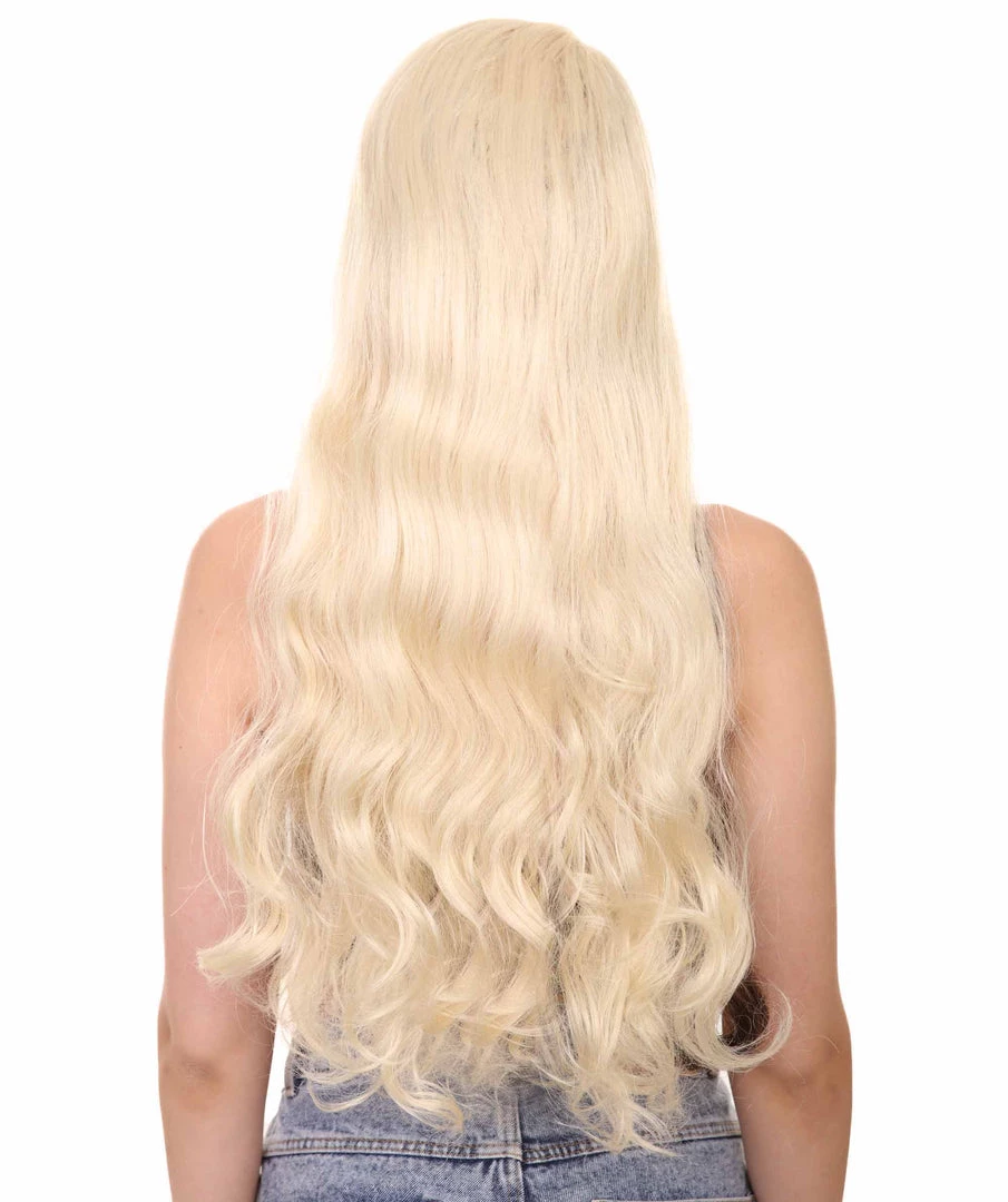 HPO Women's Long Womens Wig | Blonde Sexy Cosplay Party Halloween Wig | Premium Breathable Capless Cap